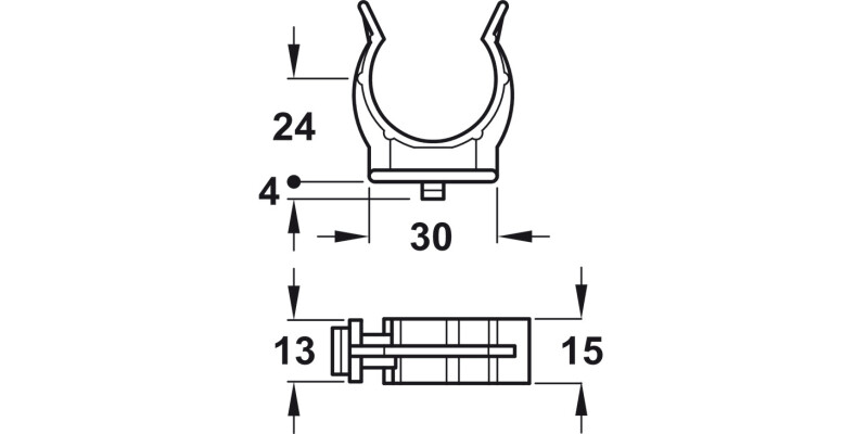 Plinth Clip+Bracket SF/PF Pl Blk