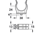 Plinth Clip+Bracket SF/PF Pl Blk