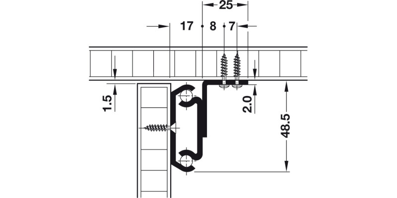 Ext BB Table Run Sgl 90kg 850mm St Glv