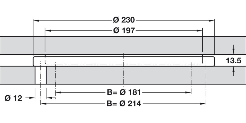 Turntable 360D 150kg D230mm Pl Blk