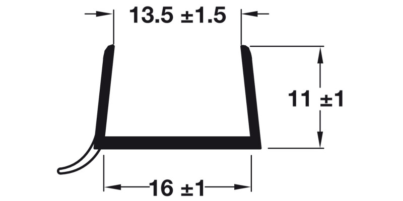 Plinth Seal 15/16mm 3025mm Pl Trans