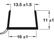 Plinth Seal 15/16mm 3025mm Pl Trans