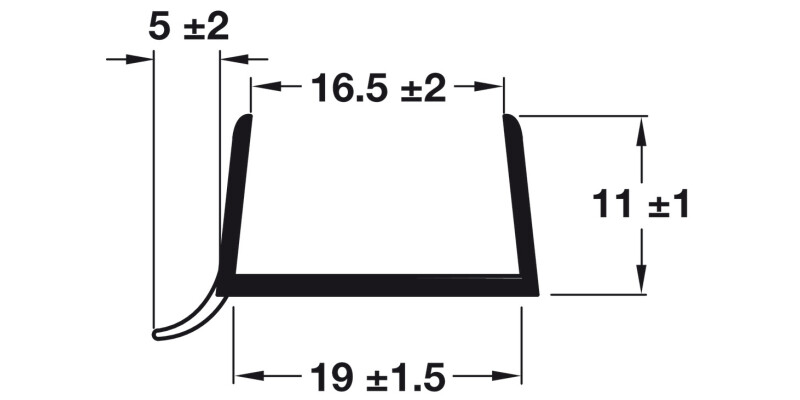 Plinth Seal 18/19mm 3050mm Pl Trans