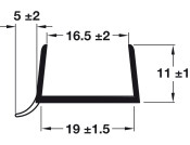 Plinth Seal 18/19mm 3050mm Pl Trans