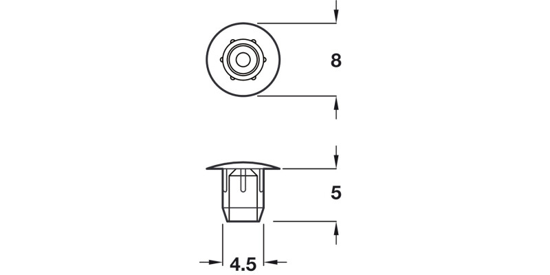 Cover Caps D8/5mm PF Pl Grey 7046
