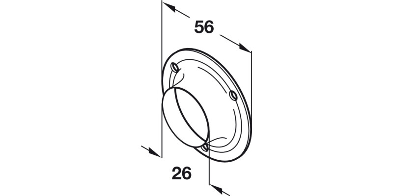 W/Robe Rail D25mm Socket St CP