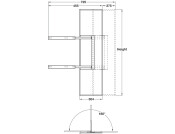 W/Robe PO Pivoting Mirror 1153mm Alu