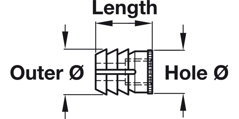 Glue-In Sleeve M4 D8x10mm Plastic