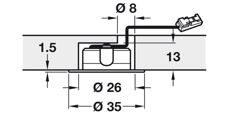 Loox5 LED2022 DL D35mm 12V/1.5W 30K Chr