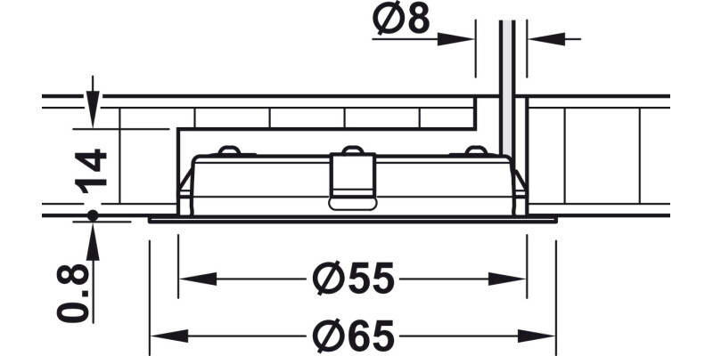 Loox5 LED2047 DL D65mm+Adp 12V/3W 4K Slv