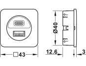 Loox5 USB Charging Station 12V/14W/Blk