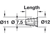 Screw-In Sleeve M6 D7.5x13mm SW6 ZA Galv