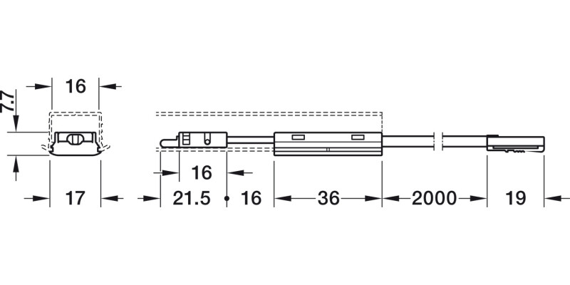 Loox5 LED Dim.Switch Alu Pro 24V/90W Slv