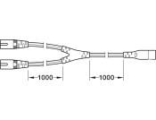 Loox LED C7 Mains Lead Y-Ext 2.0m Pl Blk