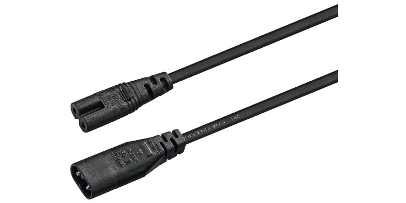 Loox LED C7 Mains Lead Ext 2.0m Pl Blk