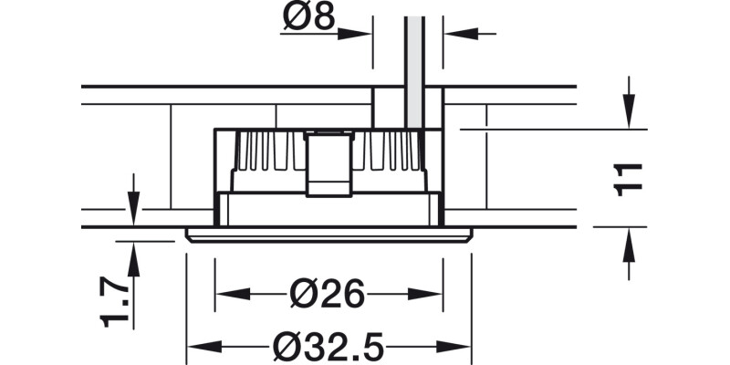 Loox LED2090 Bezel RM D32.5mm Pl Slv