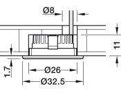 Loox LED2090 Bezel RM D32.5mm Pl Slv