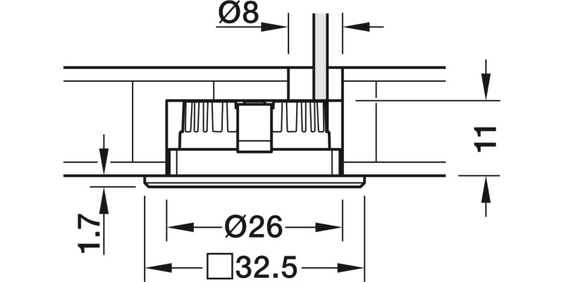 Loox LED2090 Bezel RM 32.5x32.5mm Pl Slv