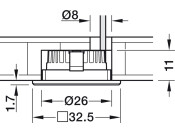 Loox LED2090 Bezel RM 32.5x32.5mm Pl Slv