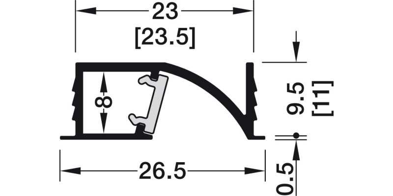 Loox5 1107 Profile 3.0m Alu/Pl Opl/Blk
