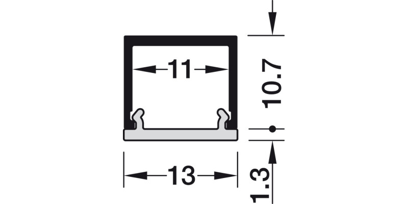 Loox5 2101 Profile 3.0m Alu/Pl Opl/Blk