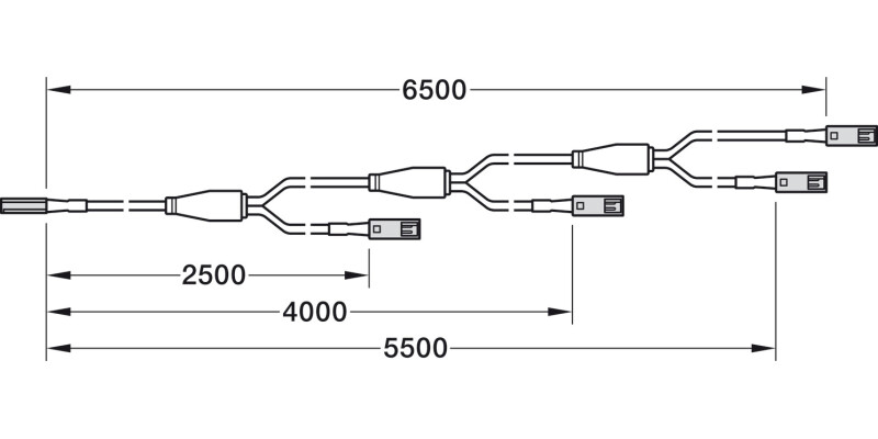 Loox5 LED Ext Lead 4-Way 12V 2.0m MC