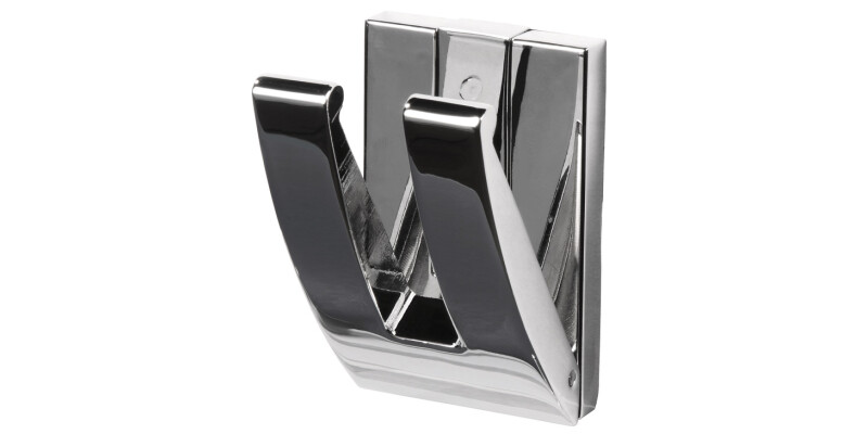 Coat Hook, Double, Zinc Alloy, 43.6 x 68.3 mm