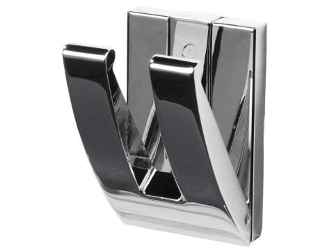 Coat Hook, Double, Zinc Alloy, 43.6 x 68.3 mm