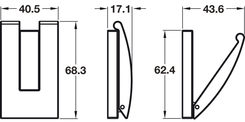 Coat Hook Dbl 22mm cc ZA Chr Gloss