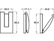Coat Hook Dbl 22mm cc ZA Chr Gloss