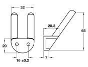 Coat Hook Dbl 16mm cc ZA Chr Gloss