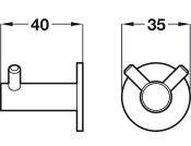 Coat Hook D35x40mm BSS