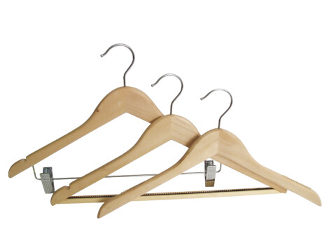 Coat Hanger Hardwood Hooked-Skirt Clips