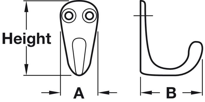 Coat Hook Sgl 36x19x30mm Alu Pol