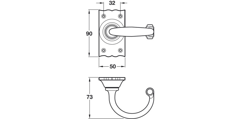 Wessex Lvr Hdls+Plt Latch Set BA