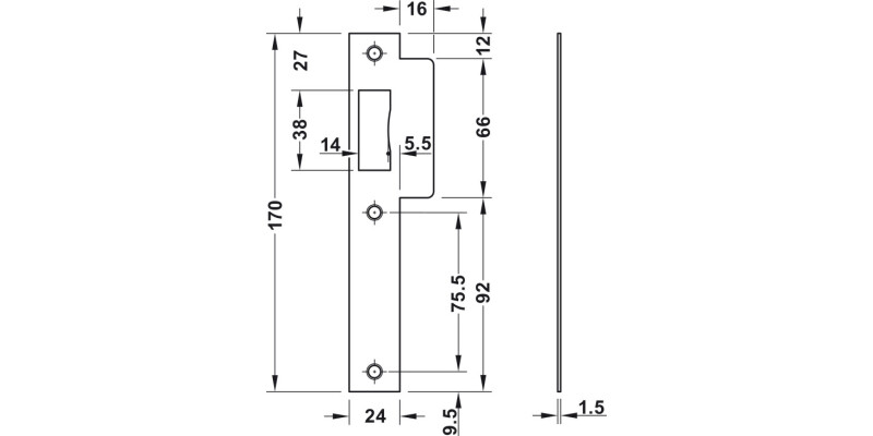 Startec DIN Mort Latch 55/84mm Rad SSS