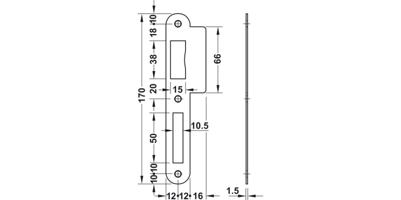 Startec Mortice Bathlock Rad 55/84mm Blk