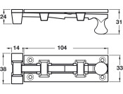 Knob Slide Act Bolt 100mm Straight BA