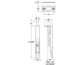 Lvr Act Flushbolt 202x20x36mm Rad SSS