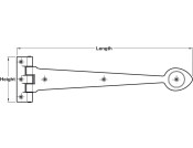 Arrow Working Strap Hinge 390x102mm BA