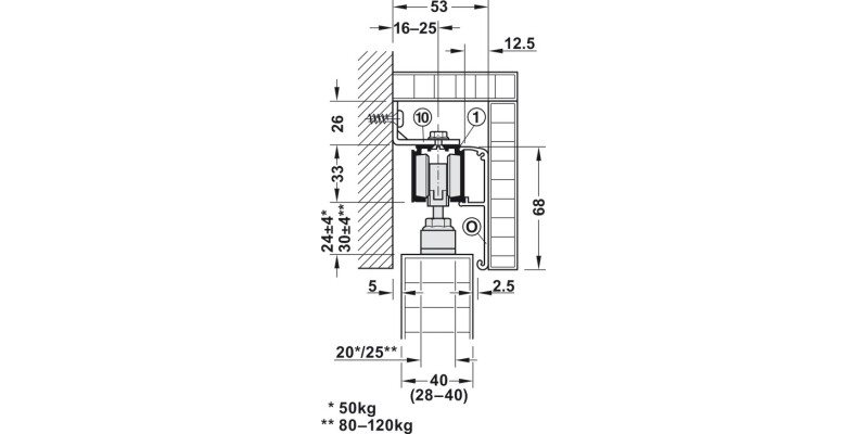 Slido D-Li11 50P FitSet 1Dr w SC
