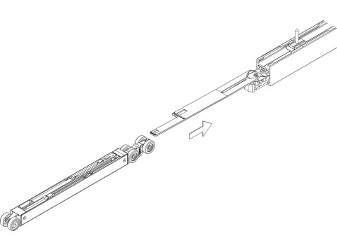 Mounting Profile, for Sliding Interior Doors, Hawa-Junior 80