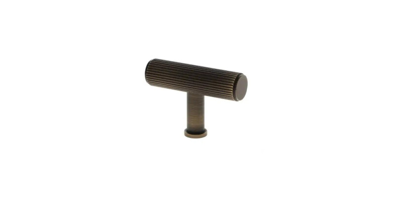 Alexander and Wilks Crispin Reeded T-bar Cupboard Knob