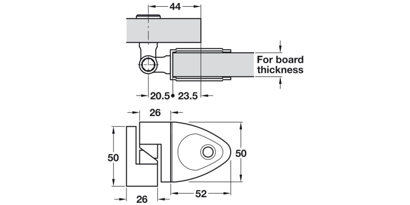Challenger Rise+Fall Butt Hinge SAA