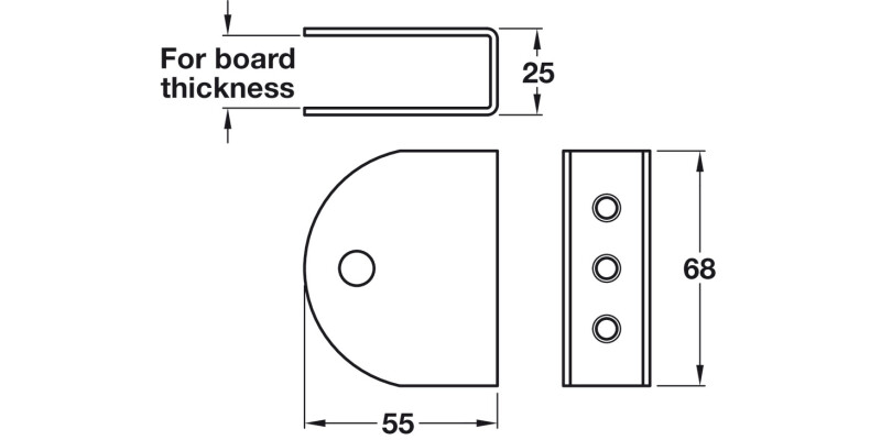 Cubicle Fitting Channel Bkt 17-21mm Blk