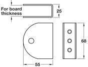 Cubicle Fitting Channel Bkt 17-21mm Blk