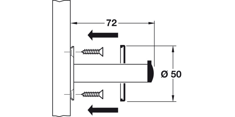 PBA Cub/Brd 316L Buffered Coat Hook SSS