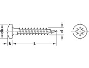 Hospa Scr Ful Pan PZ2 D4.0x15mm Glv