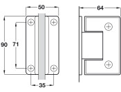 180D Shower Dr Hinge Wall-Gls Brs PCP