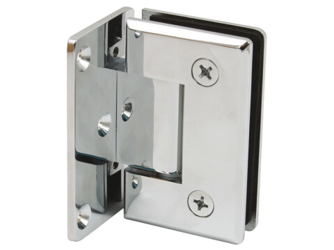 90D Shower Dr Hinge+Plt Wall-Gls Brs PCP